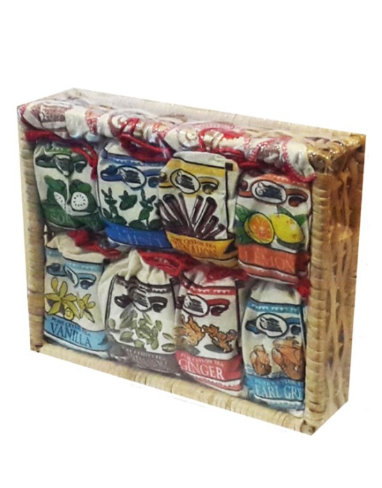 Assortment 8 in 1 Flavour Teas Cane Basket